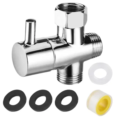 Imagen del producto de Válvula de tres vías de 1/2 pulgada, adaptador de latón para válvula de ducha de tres vías