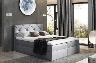Produktbild von Elegantes Kontinentalbett 120x200 CARMEN – grau + Gratis-Topper