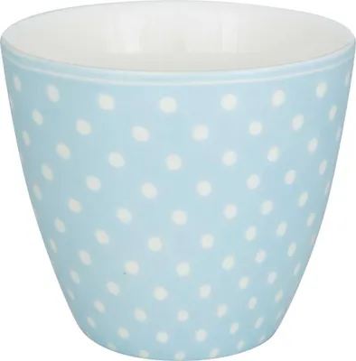 Image de Tasse Greengate Latte Cup DOTTY PALE BLUE Bleu à pois blancs Tasse à café