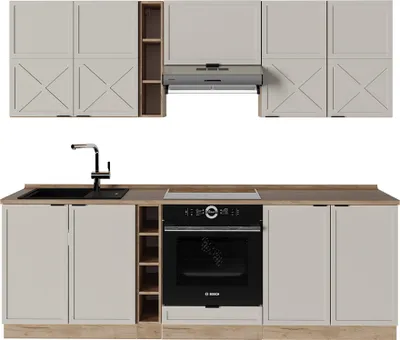 Produktbild von Küchenzeile Vicco Fame-Line GrauBeige/Goldkraft Eiche 235 cm , AP Eiche, Model 50490