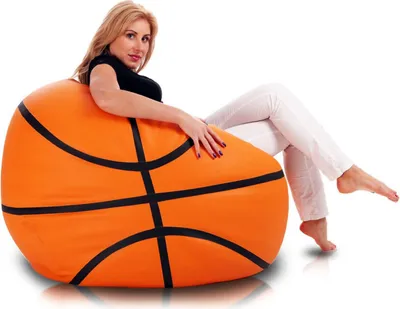 Obrázek produktu pro sedací vak BASKETBALL bag Sedací polštář Pouffe 55x100 cm - Barva: oranžová