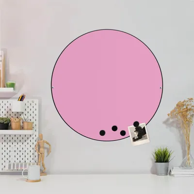 Produktbild von Design Stahlmagnettafel Schwarz Rund 47cm Rose