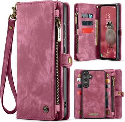 Produktbild von Samsung Galaxy S25 FE Hülle - CaseMe 008 2-in-1 Klapphülle & Back Cover mit Brieftasche - Pink