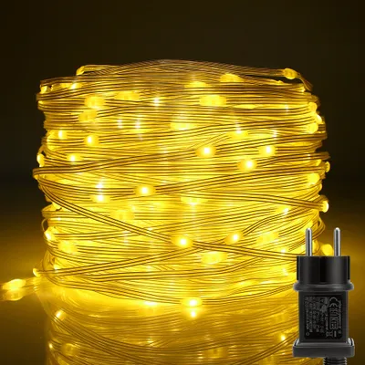 Produktbild von 100m 800 LED Lichterkette 8 Lichtmodi Wasserdicht Innen Party Garten Deko Weihnachtsbeleuchtung, Warmweiß