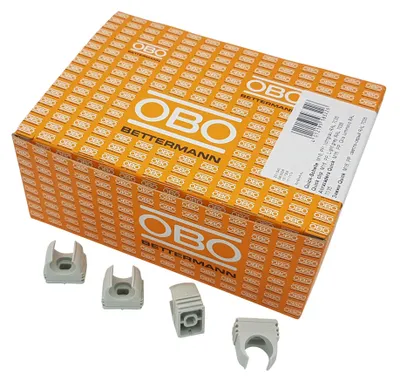 Produktbild von 200x OBO Bettermann M16 Quick-Schellen | Klemmschelle | Rohrschelle | anreihbar | lichtgrau | 16mm | 200 Stück
