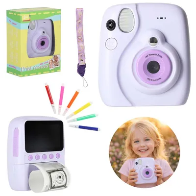Zdjęcie produktu dla Aparat fotograficzny cyfrowy natychmiastowy 16x wkłady mazaki fioletowy 8GB