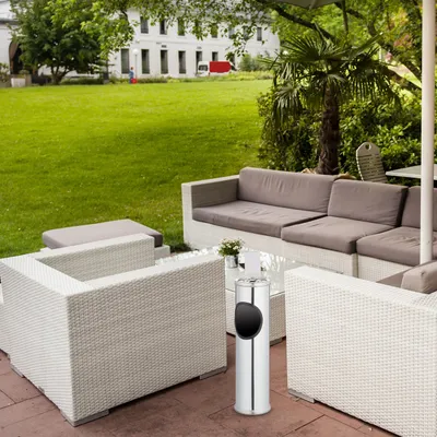 Zdjęcie produktu dla Relaxdays 10014093, Okrągły, Srebrny, Plastik, Stal nierdzewna, 145 mm, 145 mm, 525 mm