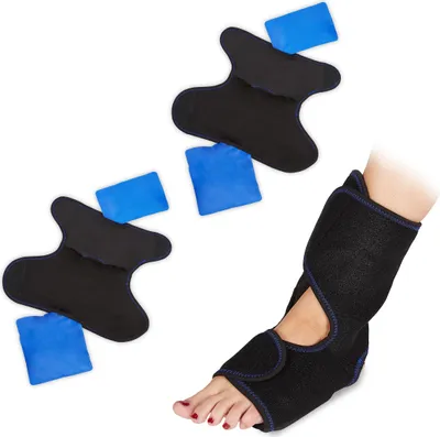 Produktbild von relaxdays 2 x Fuß Kühlpad mit Klettverschluss