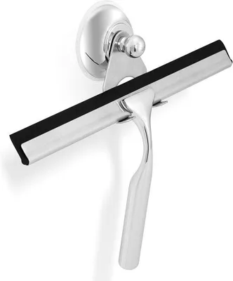 Produktbild von Famanu Duschabzieher-Set mit Saugnapf und Halter, 28 cm, hygienisches Badezimmer- und Fensteraccessoire, elegantes Design