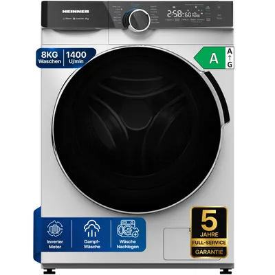 Zdjęcie produktu dla Heinner HWM-M814IVK, Od przodu, 8 kg, B, 72 dB, 1400 RPM, A