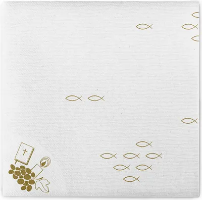 Produktbild von Airlaid Serviette Kommunion/Konfirmation Fisch 40 x 40 cm, 50 Stück - Mank