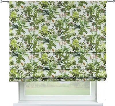 Productafbeelding van Dekoria Raffrollo Torino, groen-wit, 110 x 150 cm