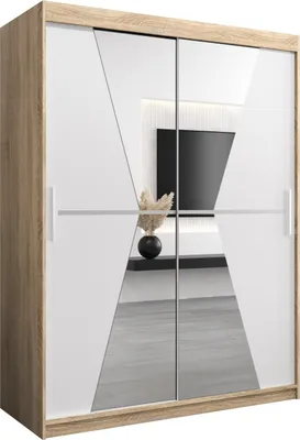 Produktbild von Kleiderschrank, Schiebetürenschrank Schlafzimmer, Schrank mit Spiegel MAROKO 150 cm