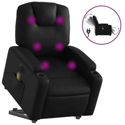 Image de Fauteuil inclinable de massage électrique noir similicuir