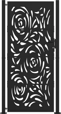 Obrázek produktu pro Zahradní branka černá 100 x 200 cm ocelová s motivem plamene