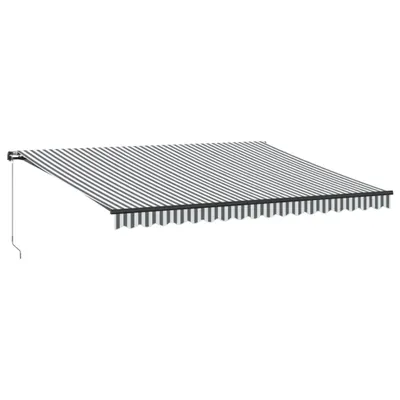 Produktbild von Markise Manuell mit LEDs Anthrazit & Weiß 450x350 cm