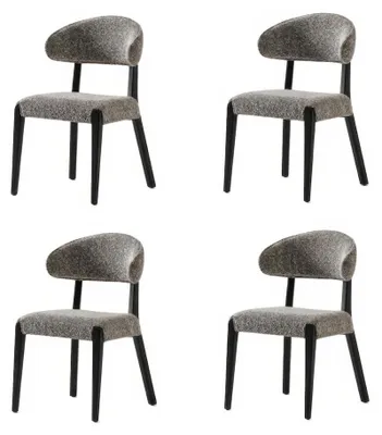 Zdjęcie produktu dla Zestaw krzeseł do jadalni, nowoczesny design, kolor szary, elegancki, tapicerowane