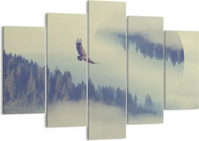 Produktbild von Bild auf Leinwand - Leinwandbild - Vogel Natur Wald - 150x100cm - Wand Bild - Wanddeko - Leinwanddruck - Bilder - Kunstdruck - Wanddekoration - Leinwand bilder - Wandkunst - EA150x100-3853
