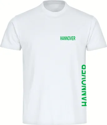Produktbild von multifanshop Kinder T-Shirt - Hannover - Brust & Seite, weiß, Größe 164