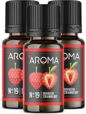 Produktbild von myAROMA flavour drops – Erdbeere 3x10ml, zuckerfrei, kalorienfrei & vegan, ohne künstliche Farbstoffe