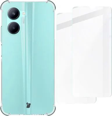 Produktbild von Bizon Case Clear Pack Hülle + 2x Bildschirmglas für Realme C33 klar