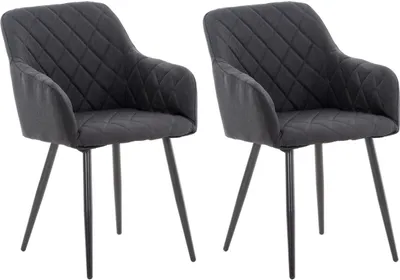 Produktbild von 2er Set Esszimmerstuhl Shila Stoff schwarz