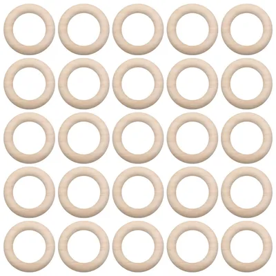 25 Holzringe, rund, 5,5 cm Ø, 1 cm dick, für DIY-Basteln