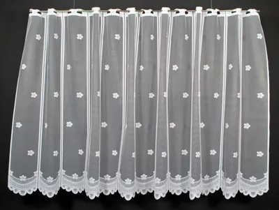 Produktbild von Gardinen Kranzusch Scheibengardinen Blume 90x28 cm H/B Weiß Bistrogardine Vorhang Küche 1er Pack