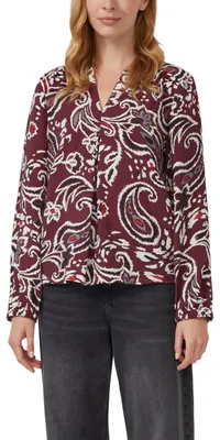 Produktbild von s.Oliver Damen Bluse – Regular Fit, All-Over-Print, Langarm