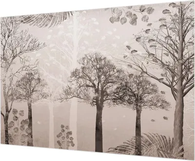 Produktbild von Wandtapete - Dekorative Tapete für Wohnzimmer - Tapetenfolie für Wanddekoration - 208x146 cm - Zarte Bäume