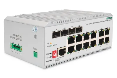Immagine prodotto di Switch DIGITUS 8 porte Gigabit PoE, gestione L2, 4 collegamenti SFP