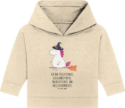Produktbild von Mr. & Mrs. Panda Organic Baby Hoodie Einhorn Hexe 24. - 36. Monat - Natural Raw - Geschenk, Frau, Teufel, Engel, Kapuzensweatshirt, Unicorn, Freundin, Einhörner