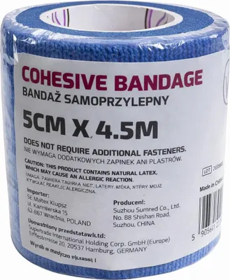 Produktbild von Selbsthaftende elastische Bandage blau 5cm x 4,5m – flexibler Halt und optimaler Tragekomfort
