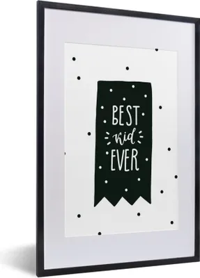 Produktbild von MuchoWow® MuchoWow® Gerahmtes Poster Kind - Zitate - Schwarz - Weiß - Jungen - Mädchen - Baby 40x60 cm - Poster mit zchwarzem Bilderrahmen - Poster in Rahmen