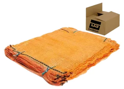 Produktbild von DeeGoods 100 Stück Raschelsäcke - Aufbewahrungssäcke für Obst und Gemüse - Kartoffelsack - Netzsack für Kaminholz Äpfel Kartoffeln  28x36cm, 2,5kg