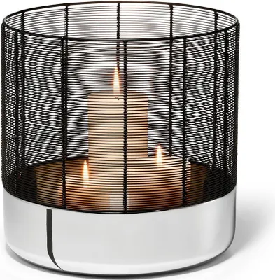Produktbild von Luna Windlicht XL aus Nickel und Stahldraht, handgefertigt