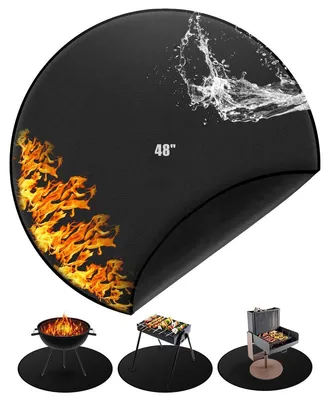 Produktbild von Feuerfeste Grillunterlage Brandschutzmatte - Rund - 120 cm - Wiederverwendbar - Faltbar