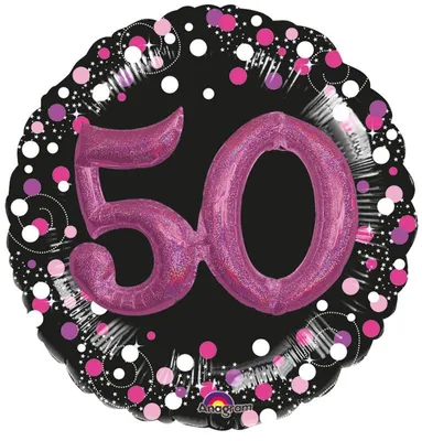 Produktbild von Pink 50th Birthday Folienballon 81cm