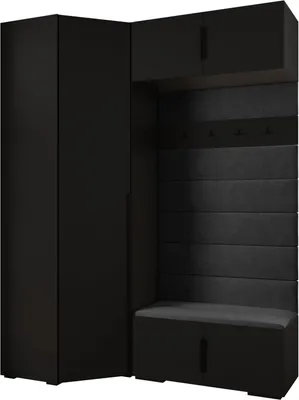 Produktbild von MEBLE KRYSPOL Inova 1 Möbelset Garderobe, 236,7x181,7x47cm - Schwarz, Manila 18, Schwarz