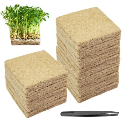 Obrázok produktu pre Podložky z jutových vlákien pre pestovanie mikrozeleniny, 420 g/m², 100 x 100 x 5 mm, 24 kusov, určené na pestovanie rastlín