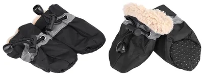 Image de Lot de 4 chaussures antidérapantes pour chien, chaussettes pour chien, rembourrées, noires, taille 3