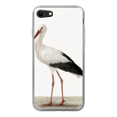 Produktbild von MuchoWow® Handyhülle Schutzhülle Hülle für iPhone SE 2020 Storch - Vogel - Tiere - Jungen - Kinder - Mädchen Silikon Softcase Handy Hülle - Kartenbesitzer