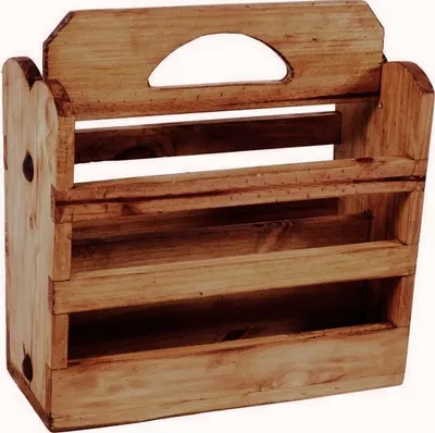 Produktbild von MiaMöbel Zeitungsständer Mexico Möbel 40x40x30 cm Landhausstil Massivholz Pinie Honig