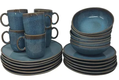Produktbild von like. by Villeroy & Boch Lave Glacé 24 tlg. Tafelservice Komplettset türkis blau