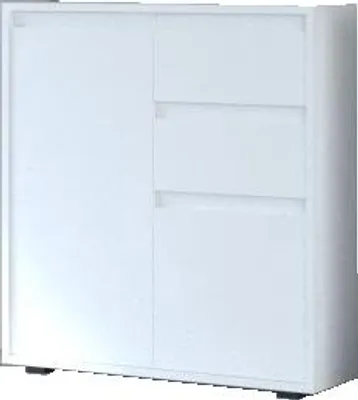 Produktbild von Kommode BADEN Weiß 84x80x35cm (HxBxT) mit 2 Türen, 2 Schubkästen und Griffmulden