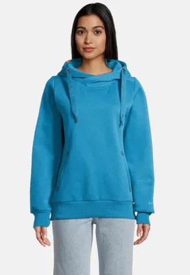 Produktbild von salzhaut Damen Hoodie SÜNN L Kuscheliger Kapuzenpullover für Frauen aus weichem Baumwoll-Mix – Maritimer Pullover mit dicken Kordeln – Designed in Hamburg