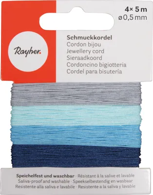 Produktbild von Schmuckkordel, 0,5 mm Blau-Mix