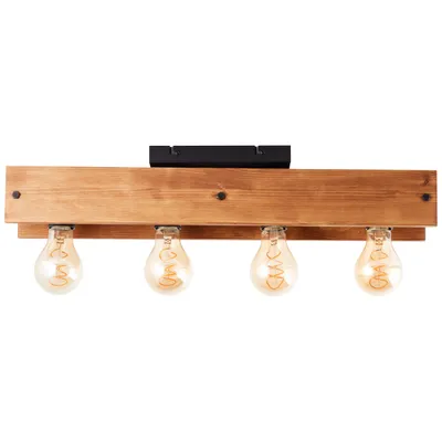 Produktbild von BRILLIANT Calandra Deckenleuchte 4flg schwarz/holzfarbend 99450/76