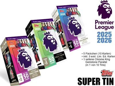 Obrázek produktu pro 2025-26 Topps Premier League Super Tin Angličtina