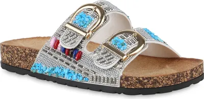 Produktbild von VAN HILL Damen Pantoletten Sandalen Bequeme Strass Zierperlen Schuhe 840950, Farbe: Weiß, Größe: 37